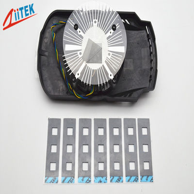 Lampu LED Menyala Bantalan Konduktif Termal Silikon 5.0W/MK, Lembaran Karet Peredam Panas Abu-abu -50 Hingga 200℃